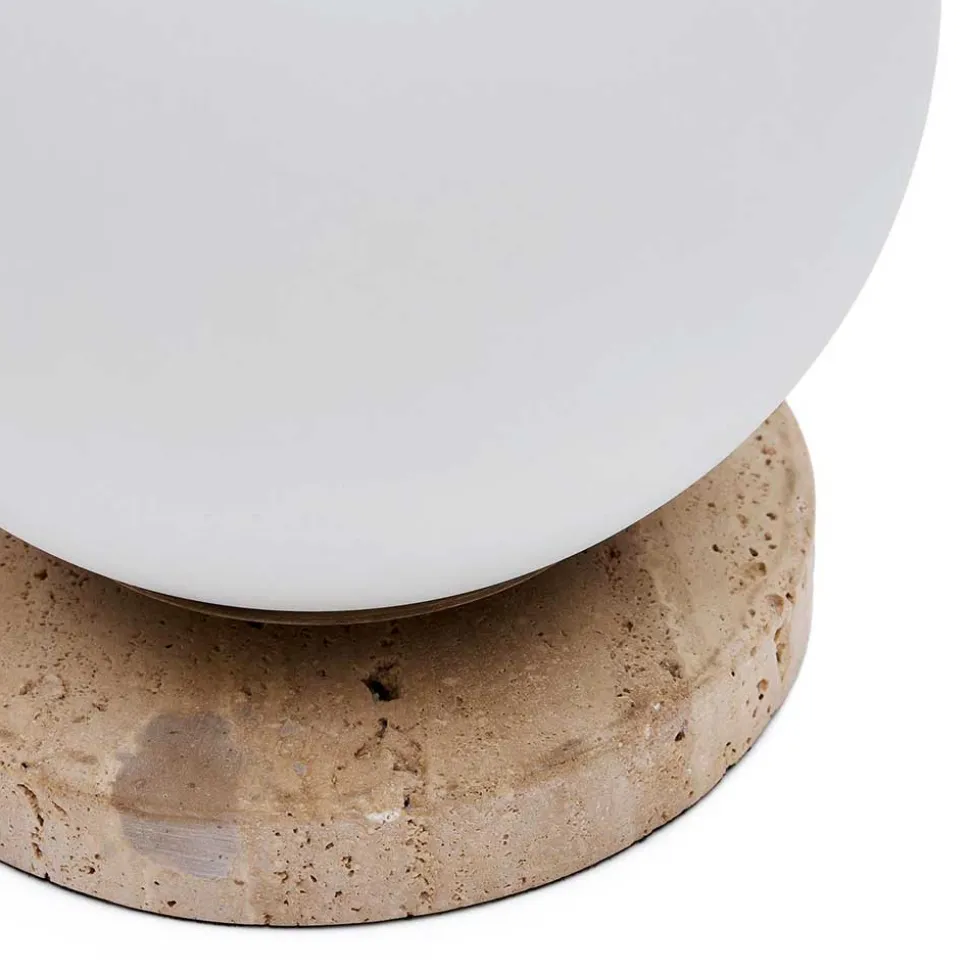 Kugel Tischlampe aus Milchglas Weiß - Zadura