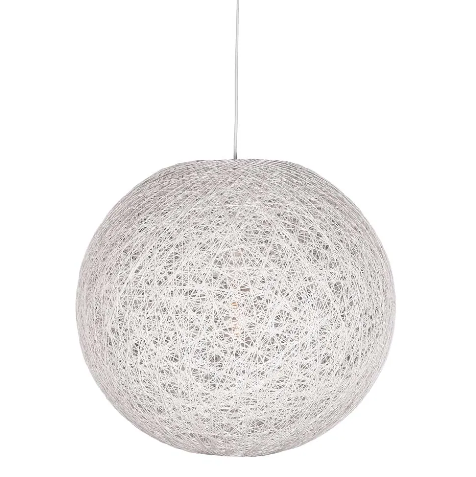 Kugelleuchte aus Flachs Gewebe in Weiß - Peso