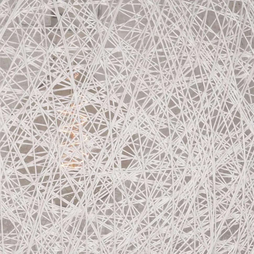 Kugelleuchte aus Flachs Gewebe in Weiß - Peso