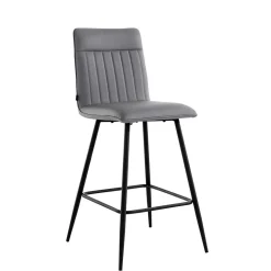 Kunstleder Barstühle in Grau - Eleganto (2er Set)