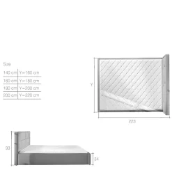 Kunstleder Doppelbett in Weiß - Vagos