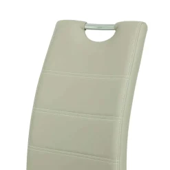 Kunstleder Essstuhl in Beige & Chrom - Jenna (Set)