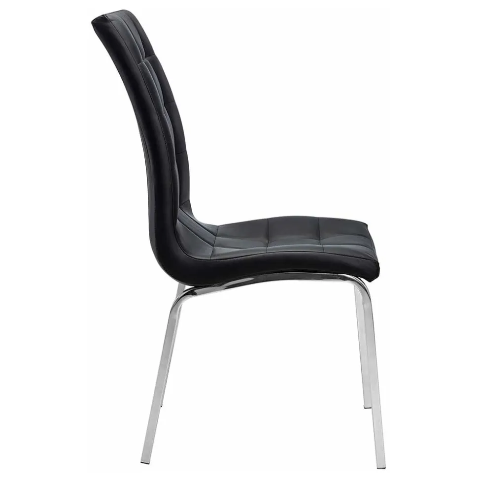 Kunstleder Esstischstühle in Schwarz - Stufanias (2er Set)