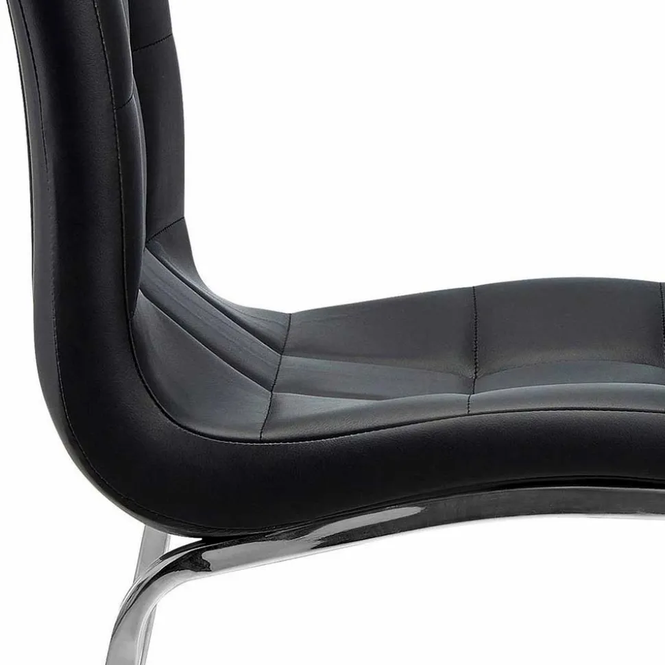 Kunstleder Esstischstühle in Schwarz - Stufanias (2er Set)