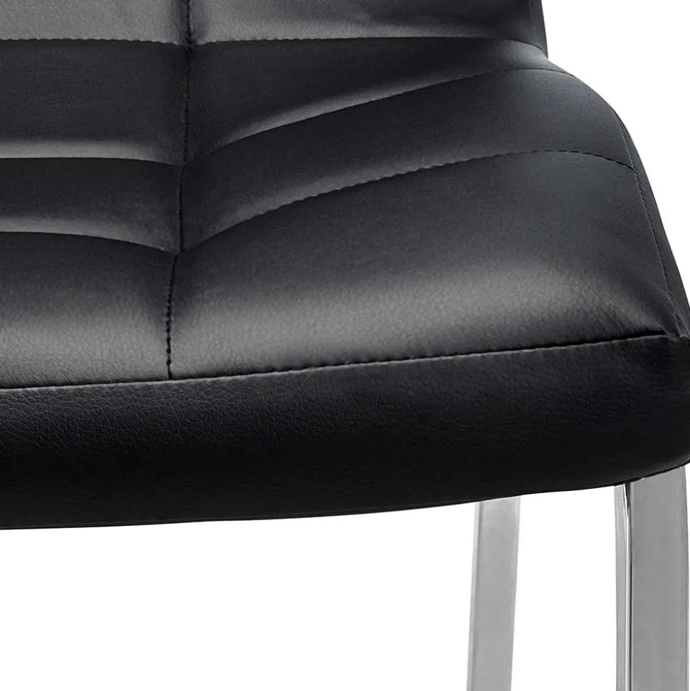 Kunstleder Esstischstühle in Schwarz - Stufanias (2er Set)