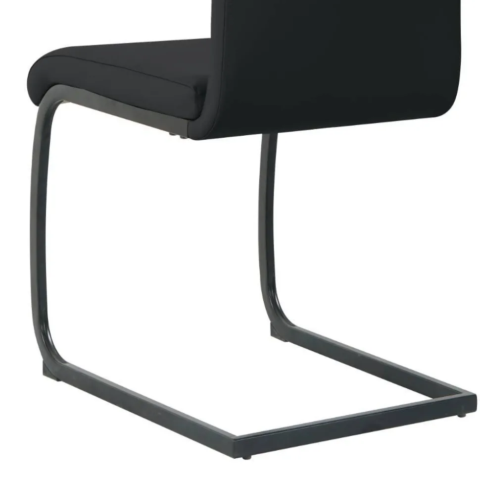 Kunstleder Freischwinger in Schwarz - Pencras (2er Set)