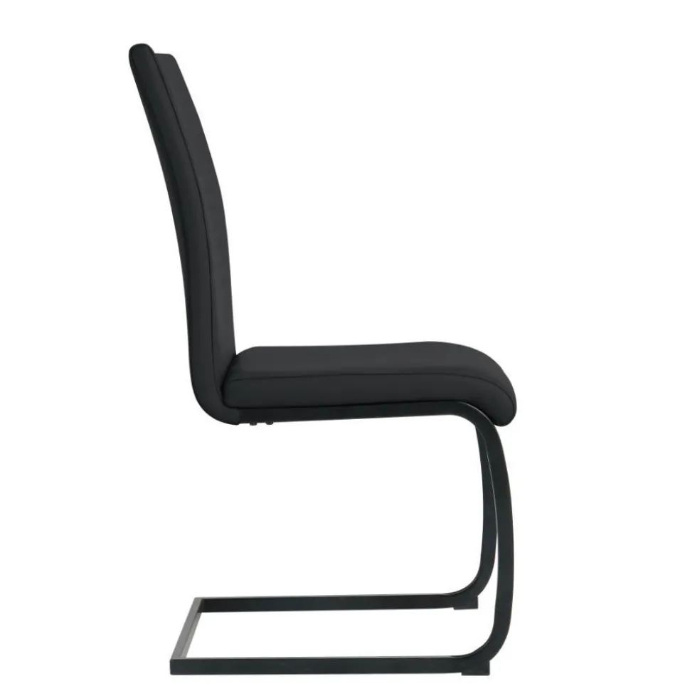 Kunstleder Freischwinger in Schwarz - Pencras (2er Set)