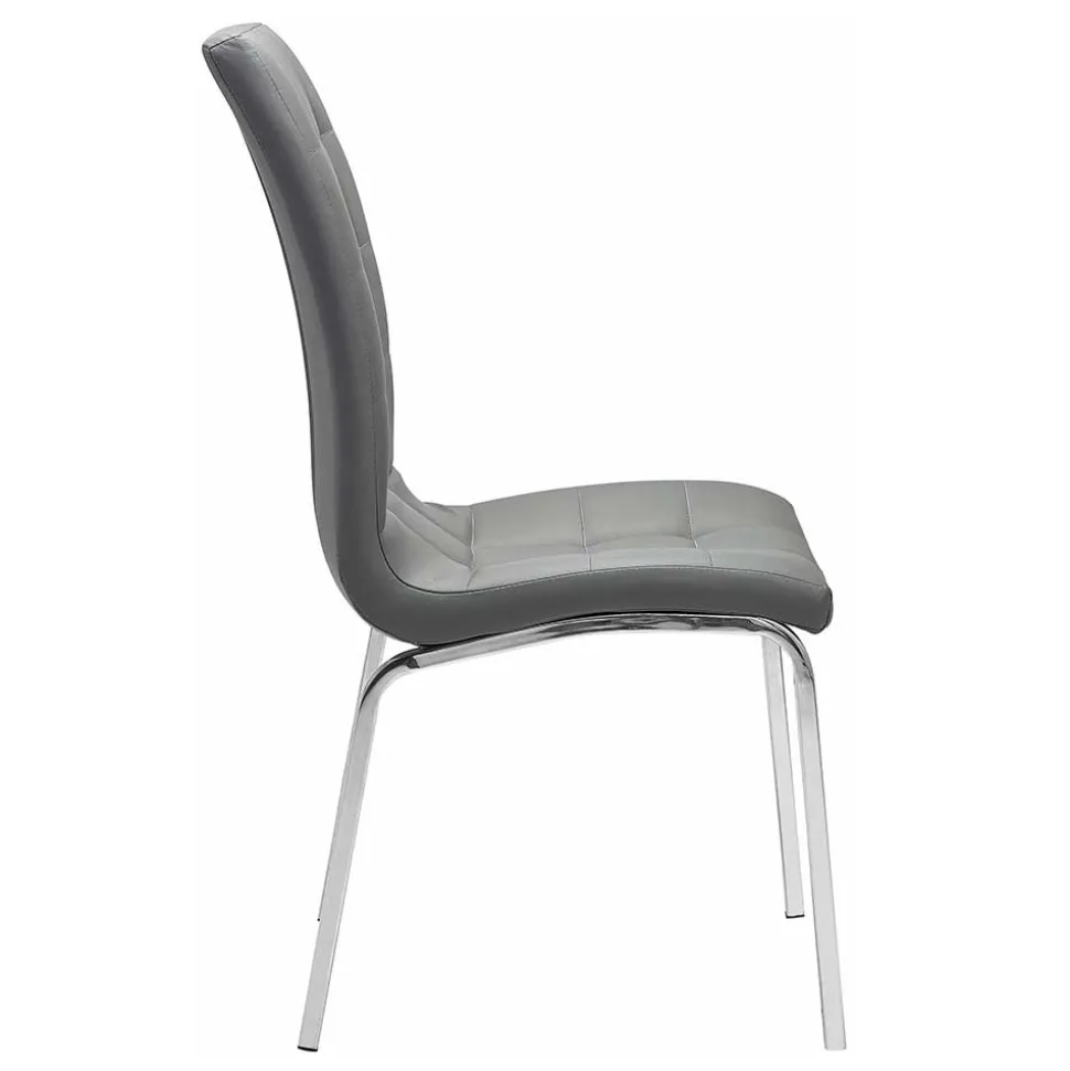 Kunstleder Küchenstühle in Grau - Alonso (2er Set)
