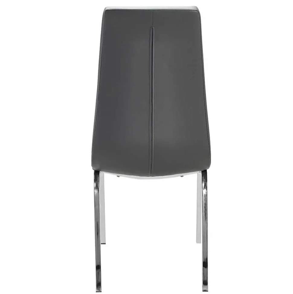 Kunstleder Küchenstühle in Grau - Alonso (2er Set)