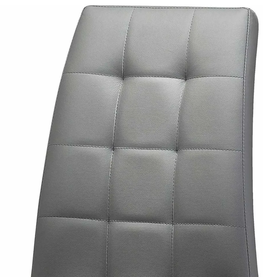 Kunstleder Küchenstühle in Grau - Alonso (2er Set)