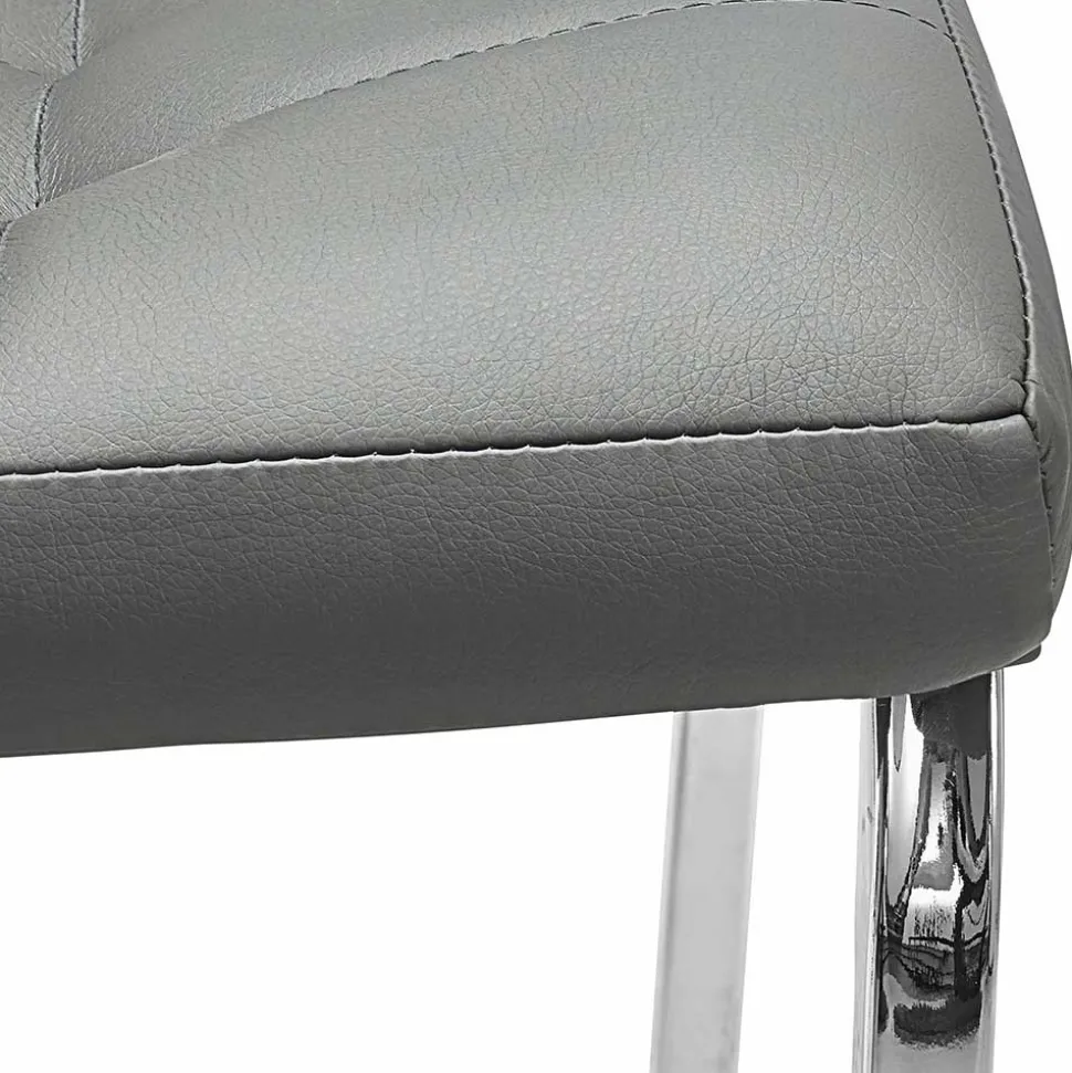 Kunstleder Küchenstühle in Grau - Alonso (2er Set)