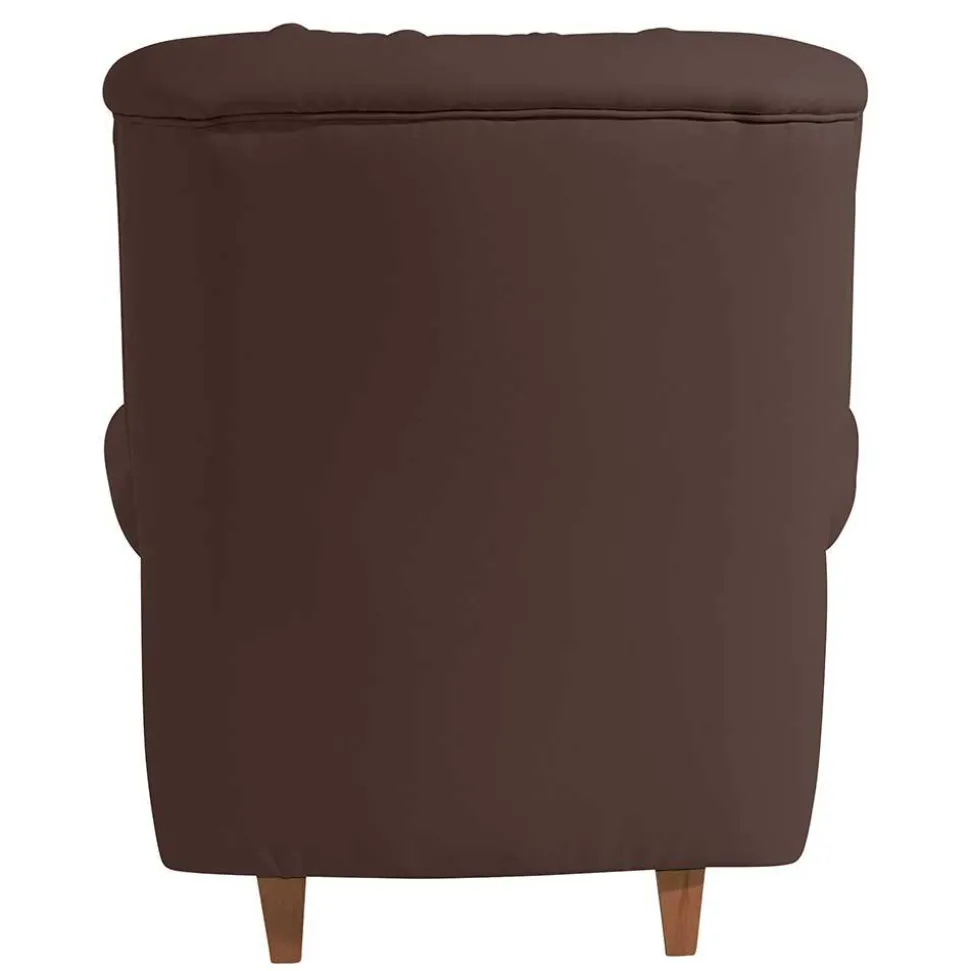 Kunstleder Ohrensessel in Braun - Ziller