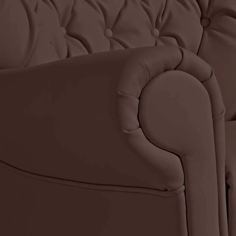 Kunstleder Ohrensessel in Braun - Ziller