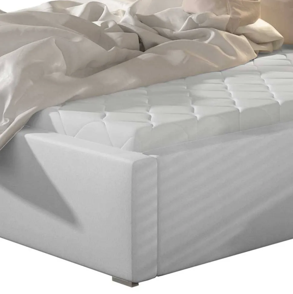 Kunstleder Polsterbett in Weiß - Compadro