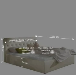 Kunstleder Polsterbett in Weiß - Compadro