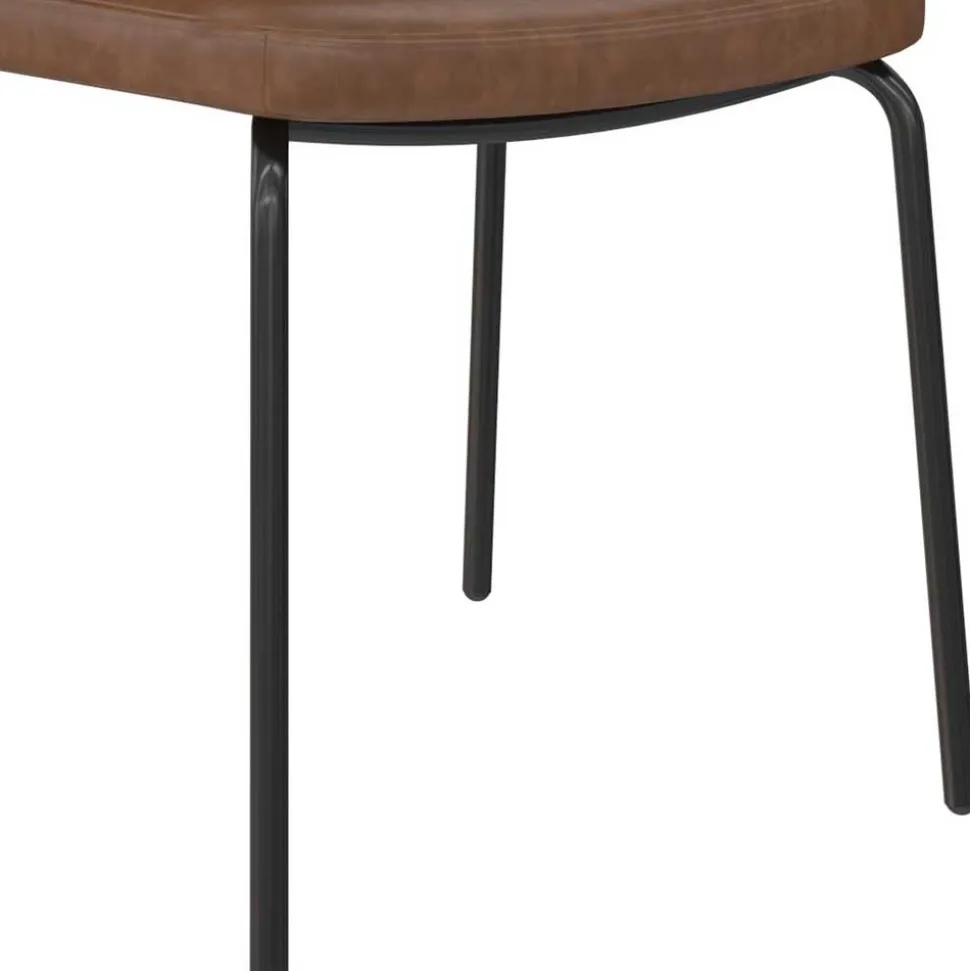 Kunstleder Polsterstühle in Braun - Laddion (2er Set)