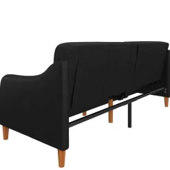 Kunstleder Schlafsofa in Schwarz - Marc