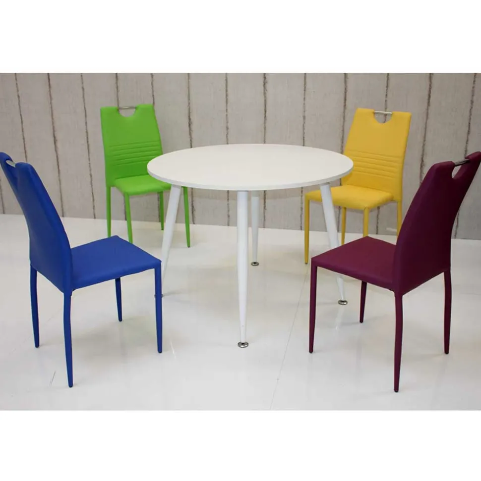 Kunstleder Stapelstühle in Bordeaux - Nigari (4er Set)