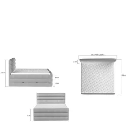 Kunstleder-Boxspringbett in Weiß - Basilius