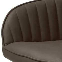 Kunstlederstühle in Dunkelbraun mit Armlehnen - Petrolina (2er Set)