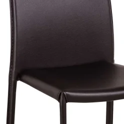 Kunstlederstuhl in Braun Badija als Stapelstuhl platzsparend (4er Set)