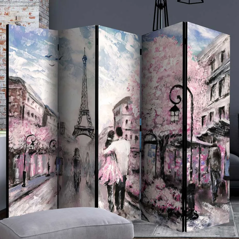 Kunstmotiv Paravent mit Romantikszene in Paris - Estern