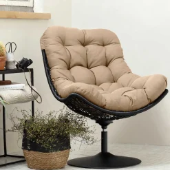 Kunstrattan Drehsessel in Schwarz - Ojeva