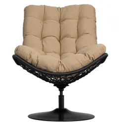 Kunstrattan Drehsessel in Schwarz - Ojeva