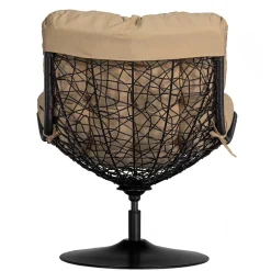 Kunstrattan Drehsessel in Schwarz - Ojeva