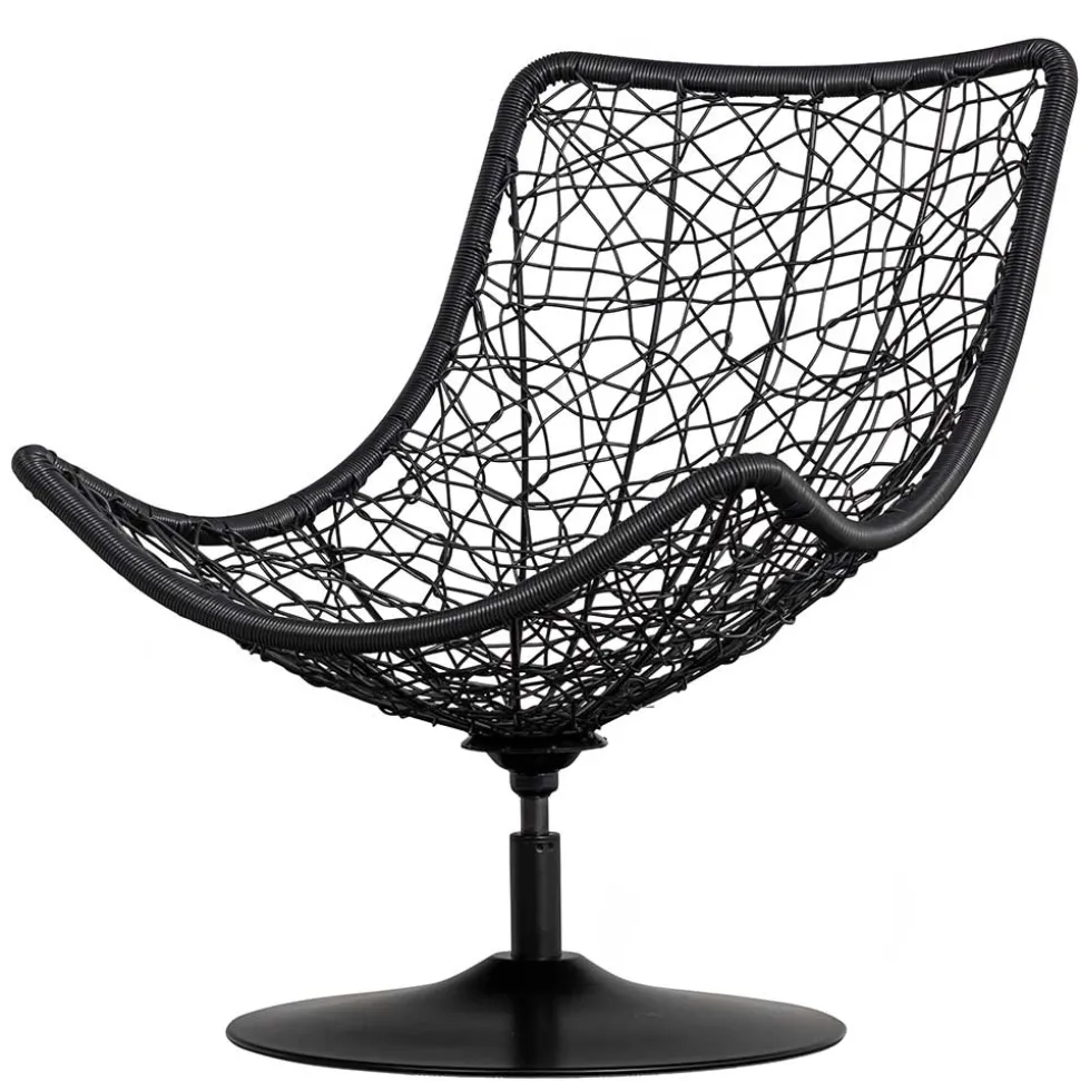 Kunstrattan Drehsessel in Schwarz - Ojeva