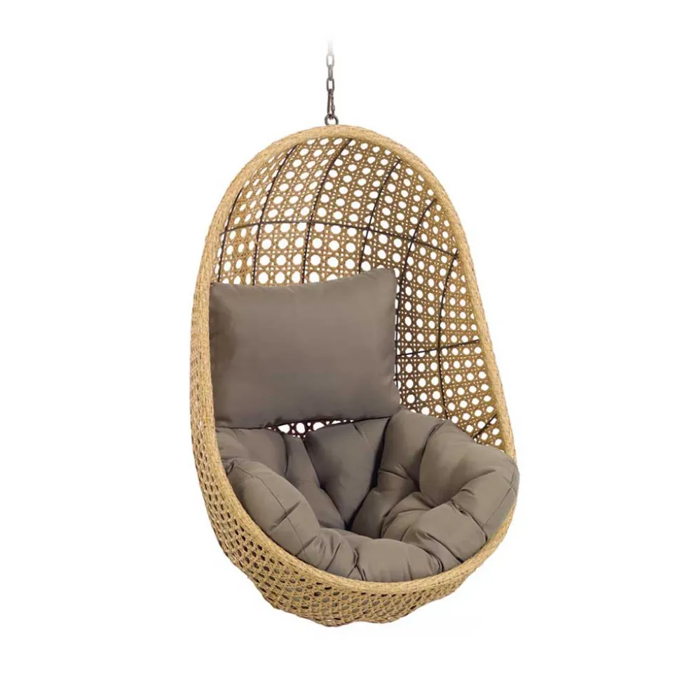 Kunstrattan Hängesessel in Naturoptik Beige - Trokania