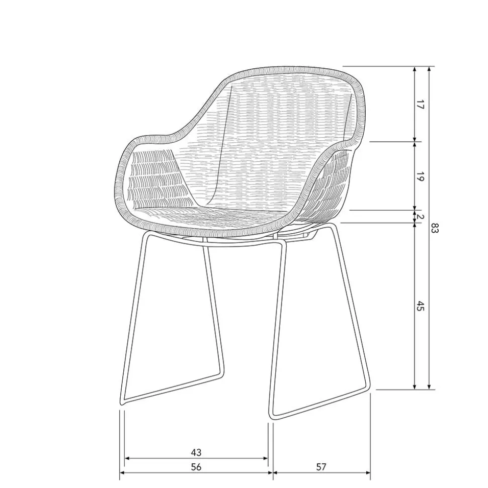 Kunstrattan Stühle in Schwarz - Delhia (2er Set)