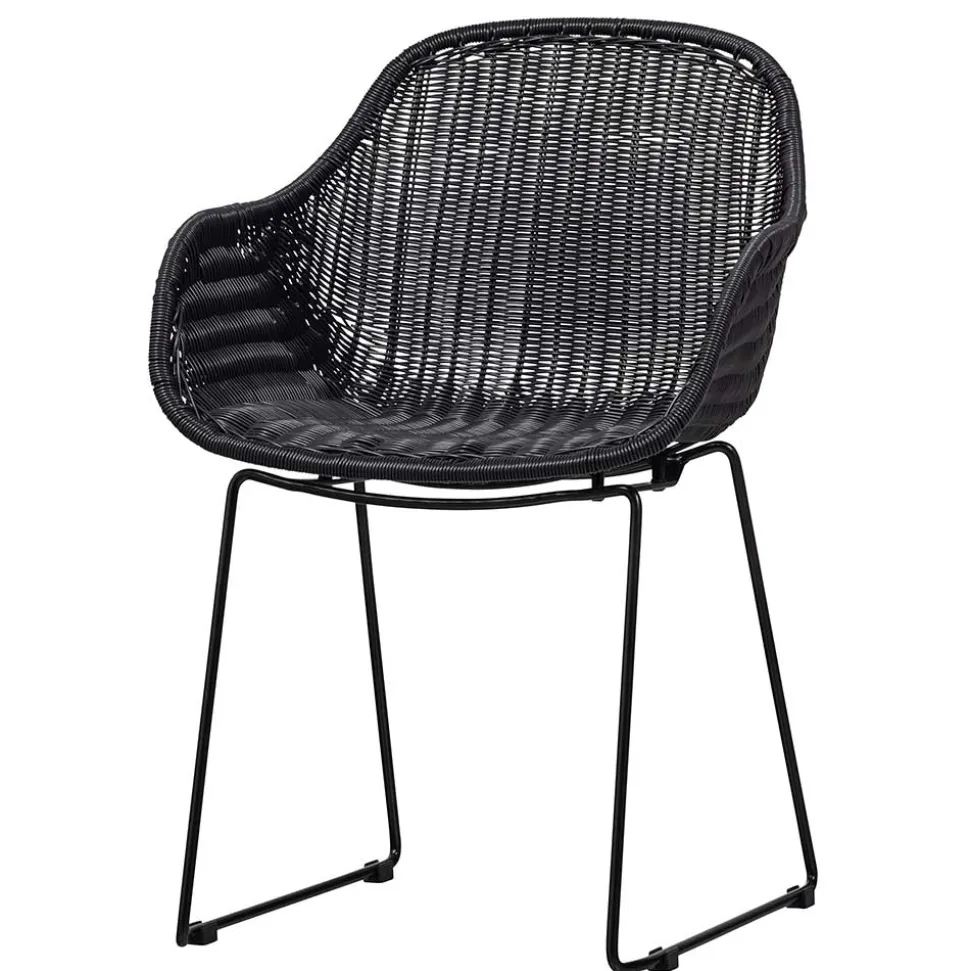 Kunstrattan Stühle in Schwarz - Delhia (2er Set)