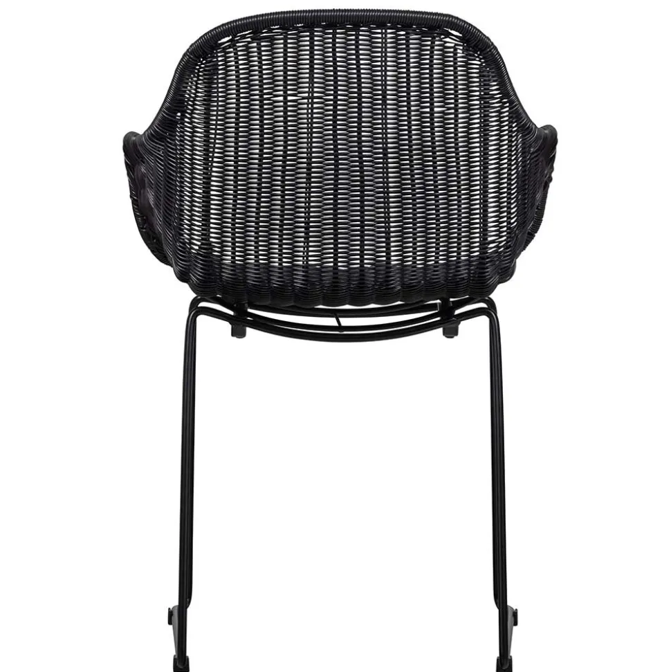 Kunstrattan Stühle in Schwarz - Delhia (2er Set)