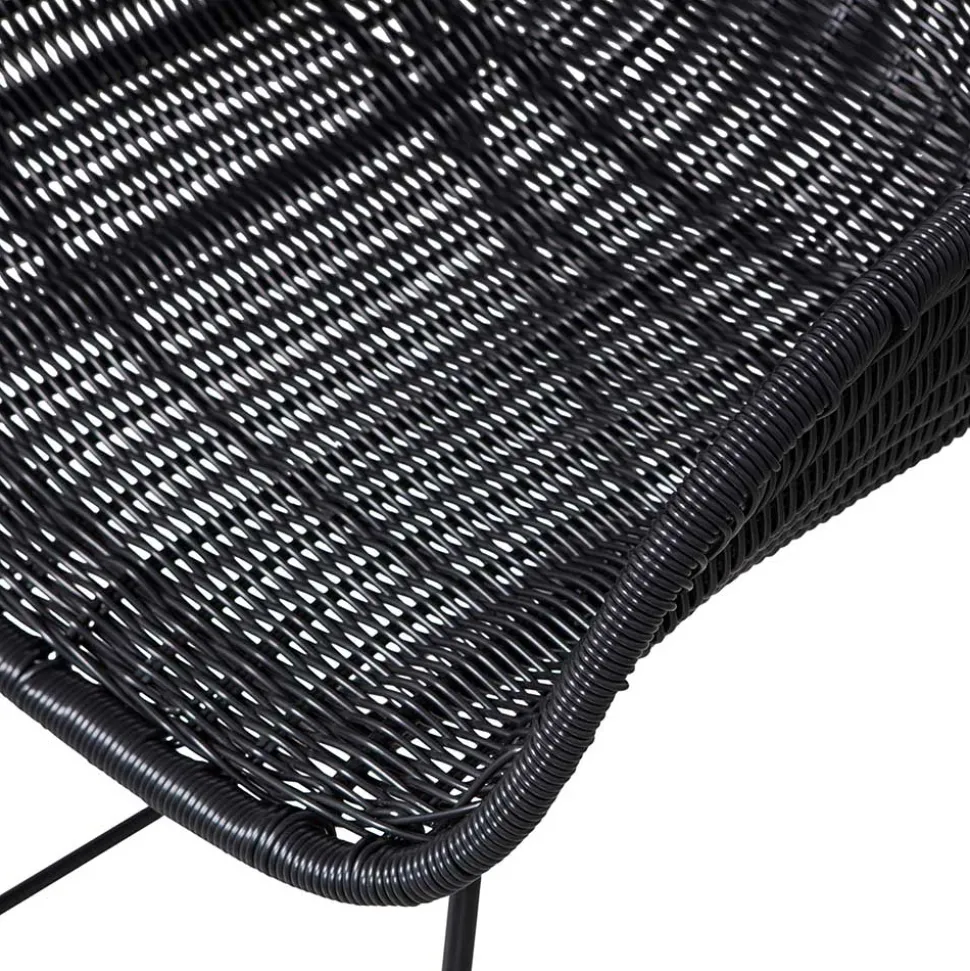 Kunstrattan Stühle in Schwarz - Delhia (2er Set)