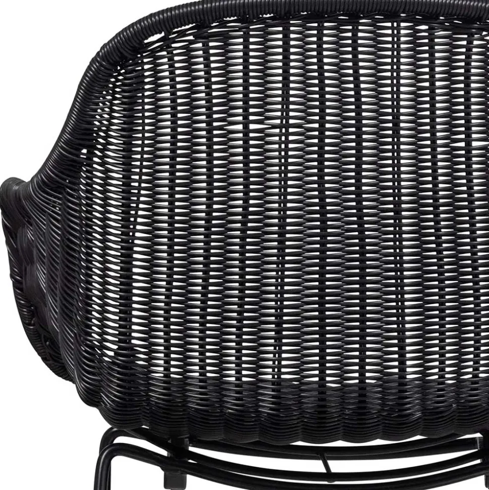 Kunstrattan Stühle in Schwarz - Delhia (2er Set)