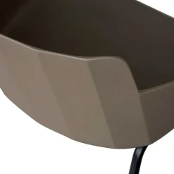 Kunststoff Armlehnenstühle in Graubraun - Cayro (4er Set)