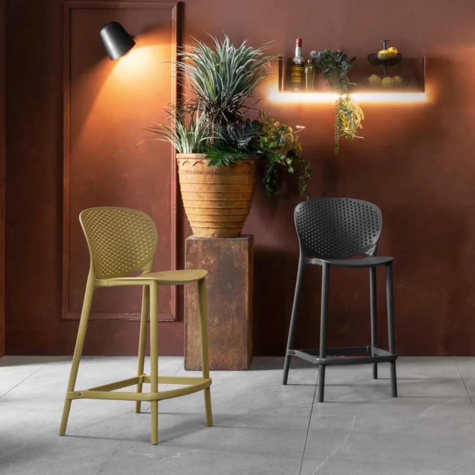 Kunststoff Barstühle in Gelb - Vlatu (2er Set)