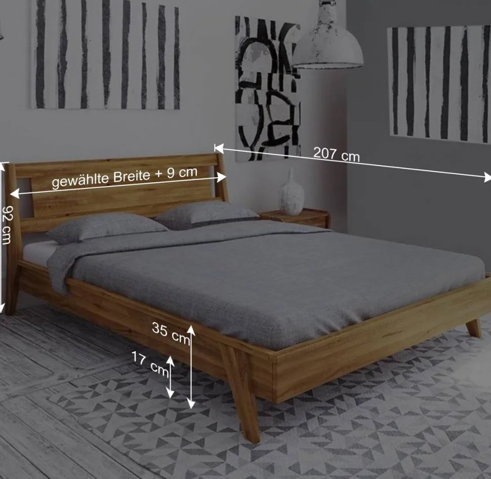 Kurzes Bett mit Unterlänge 190 cm - Hardus (dreiteilig)