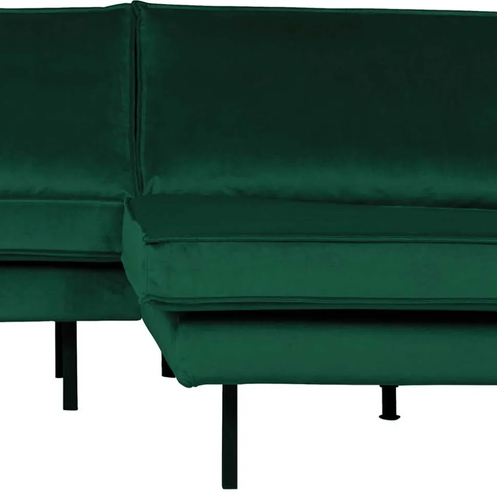 L Form Sofa Rundecke in Grün Samt - Distroit