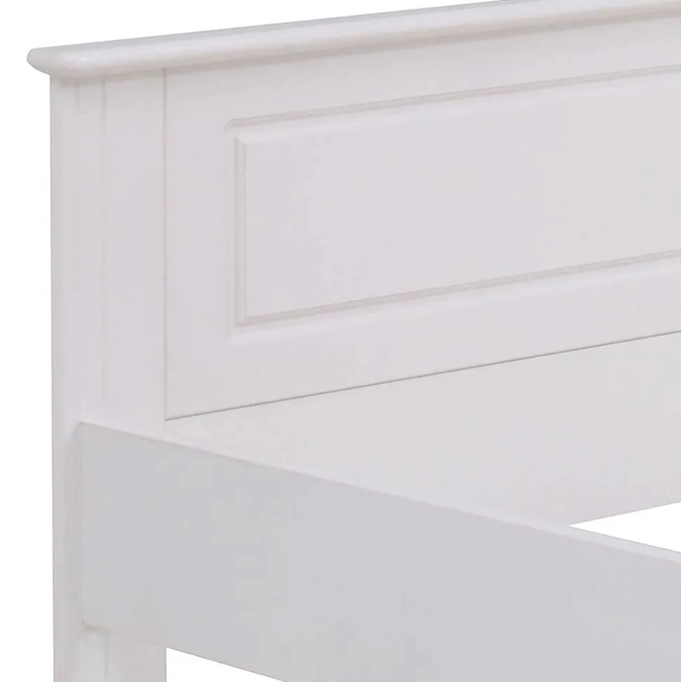 Lackiertes Kiefernholz Ehebett in Weiß - Velriva