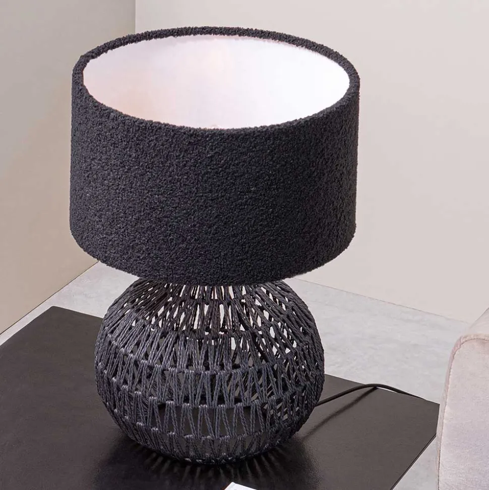 Lampenfuß aus Metall mit Papierkordel Geflecht - Notana