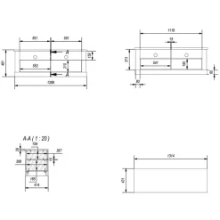 Landhaus Anbauwand in Lichtgrau & Eiche - Buleta (vierteilig)