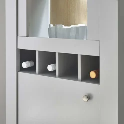 Landhaus Anbauwand in Lichtgrau & Eiche - Buleta (vierteilig)