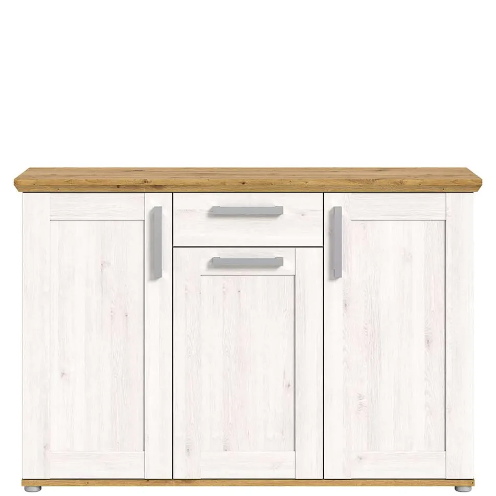 Landhaus Anrichte in Holzoptik Lärche Weiß - Tocella