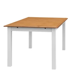 Landhaus Ausziehtisch in Weiß und Eiche - Bordona