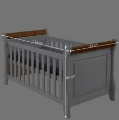 Landhaus Babybett aus Kiefer zweifarbig - Sibiuta