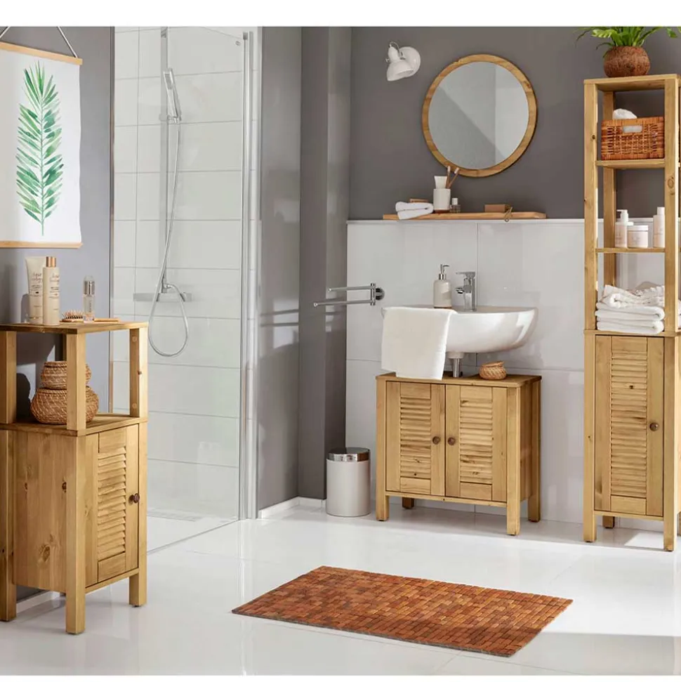 Landhaus Badmöbel aus Massivholz - Zavieca (vierteilig)