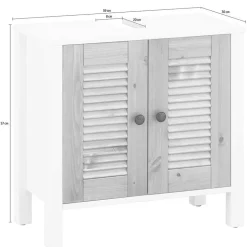 Landhaus Badmöbel aus Massivholz - Zavieca (vierteilig)