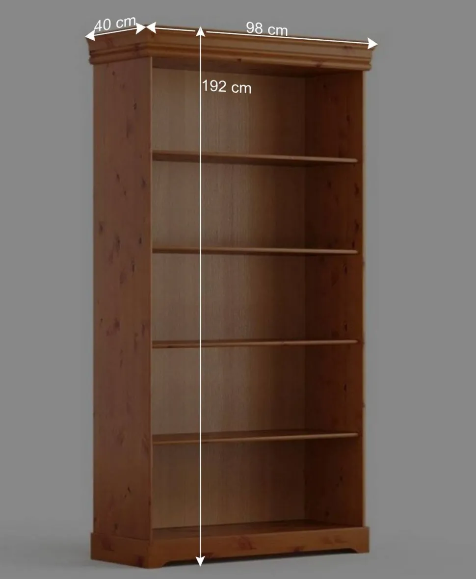 Landhaus Bücherregal aus Kiefer Massivholz - Lusanne